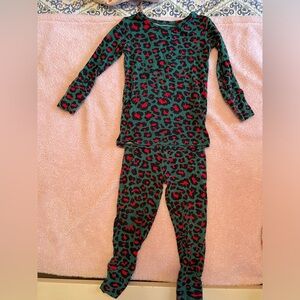 Posh peanut Christmas leopard pajamas